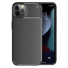   Husa Carbon Fiber pentru Apple iPhone 13 Pro, aspect carbon, neagra