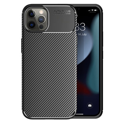 Husa Carbon Fiber pentru Apple iPhone 13 Pro Max, aspect carbon, neagra