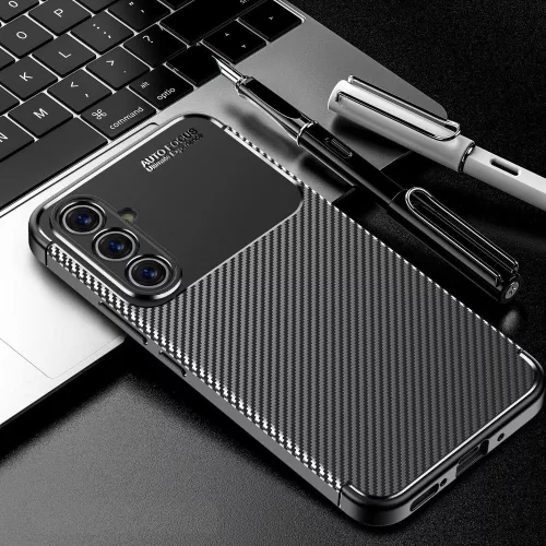Husa Carbon Fiber pentru Samsung Galaxy A54 5G, aspect carbon, neagra
