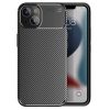Husa Apple iPhone 14, Carbon Fiber, TPU moale cu aspect carbon, neagra