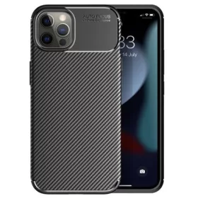   Husa Apple iPhone 14 Pro Max, Carbon Fiber, TPU moale cu aspect carbon, neagra
