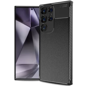   Husa Samsung Galaxy S24 Ultra, Carbon Fiber, aspect carbon, neagra