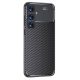 Husa Carbon Fiber pentru Samsung Galaxy S25 Plus, aspect carbon, neagra