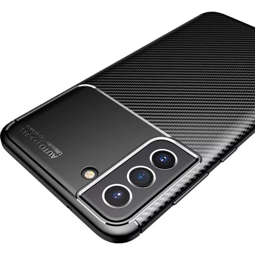 Husa Carbon Fiber pentru Samsung Galaxy S25 Plus, aspect carbon, neagra