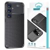 Husa Carbon Fiber pentru Samsung Galaxy S25 Plus, aspect carbon, neagra