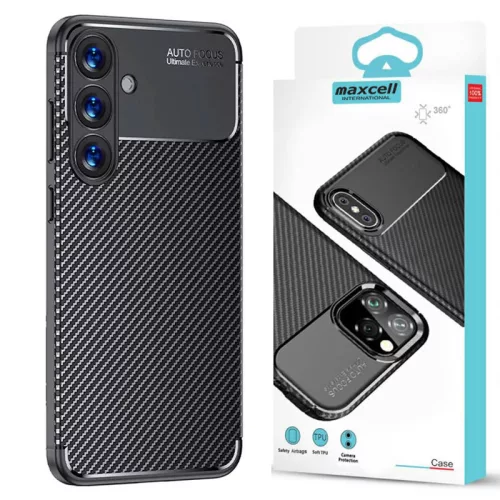 Husa Carbon Fiber pentru Samsung Galaxy S25 Plus, aspect carbon, neagra
