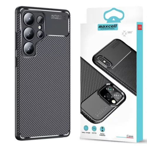 Husa Samsung Galaxy S25 Ultra, Carbon Fiber, aspect carbon, neagra