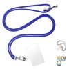 Snur pentru gat, cu agatatoare pentru telefon, universal, navy blue