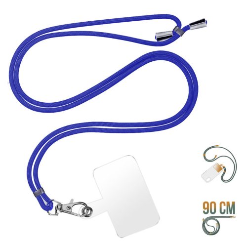 Snur pentru gat, cu agatatoare pentru telefon, universal, navy blue