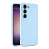 Husa Samsung Galaxy A36, Luxury Silicone, protectie camera, catifea in interior, albastru deschis