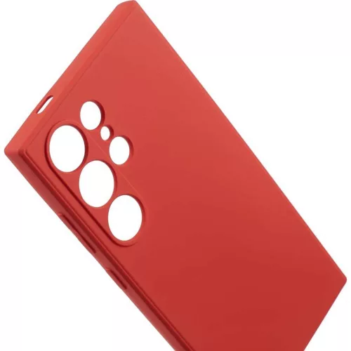 Husa Samsung Galaxy S25 Ultra, Luxury Silicone, catifea in interior, protectie camere, rosie