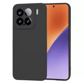   Husa protectie Xiaomi 15, Luxury Silicone, protectie camera, catifea in interior, neagra
