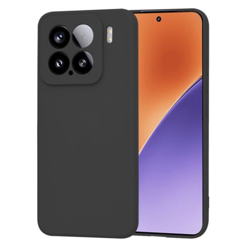 Husa protectie Xiaomi 15, Luxury Silicone, protectie camera, catifea in interior, neagra