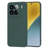 Husa protectie Xiaomi 15, Luxury Silicone, protectie camera, catifea in interior, verde