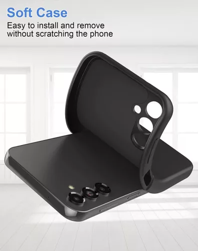 Husa Samsung Galaxy S25 Plus, Luxury Silicone, protectie camera, catifea in interior, mov