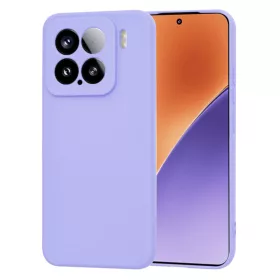   Husa protectie Xiaomi 15, Luxury Silicone, protectie camera, catifea in interior, violet