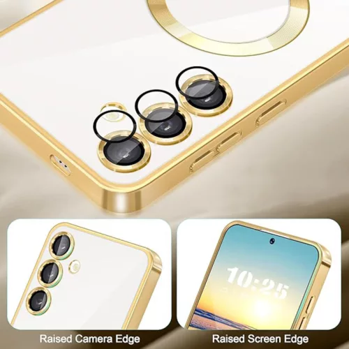 Husa Samsung Galaxy A36, Electroplating Magsafe TPU, protectie camera, verde