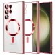 Husa Samsung Galaxy S25 Ultra, Electroplating Magsafe TPU, protectie camera, margini rosii