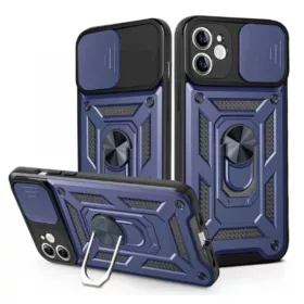   Husa Samsung S25, Camshield Armor, inel sustinere, protectie camera, albastru