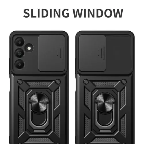 Husa Samsung S25 Ultra, Camshield Armor, inel sustinere, protectie camera, negru