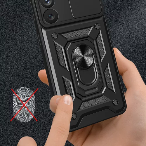 Husa Honor 200 smart, Camshield Armor, inel sustinere, protectie camera, rosie