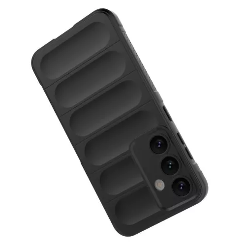 Husa Samsung Galaxy S25 Ultra, Wave Silicone, protectie camera, catifea in interior, night black