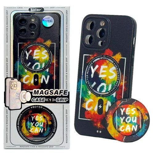 Husa Apple iPhone 13 Pro Max, Boter Magsafe + MagPopsocket, Yes You Can