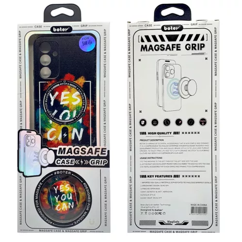 Husa Apple iPhone 13, Boter Magsafe + MagPopsocket, Yes You Can
