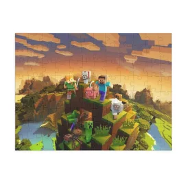 Puzzle 80 piese, 20 x 15 cm, personaje Minecraft, model 1