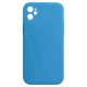 Husa Apple iPhone 11 Luxury Silicone, catifea in interior, protectie camere, albastru