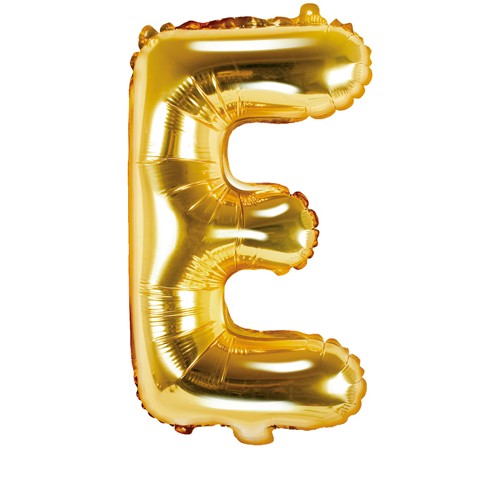 Balon din folie metalizata, 35 cm, auriu, litera E