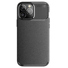   Husa Carbon Fiber pentru Apple iPhone 16, aspect carbon, neagra