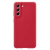 Husa Samsung Galaxy S21 FE, Luxury Silicone, catifea in interior, protectie camere, rosie