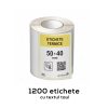 Etichete termice autoadezive la rola, 50 x 40 mm,  imprimate cu textul tau, 1200 etichete