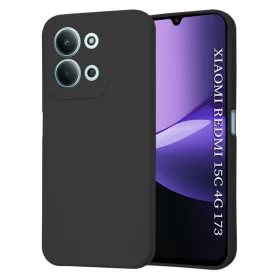   Husa Xiaomi Redmi 15C, Luxury Silicone, protectie camera, catifea in interior, neagra