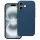 Husa Apple iPhone 17, Luxury Silicone, protectie camera, catifea in interior, albastru inchis
