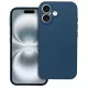 Husa Apple iPhone 17, Luxury Silicone, protectie camera, catifea in interior, albastru inchis