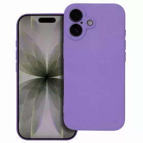   Husa Apple iPhone 17 , Luxury Silicone, protectie camera, catifea in interior, mov