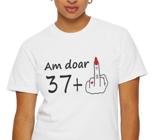 Tricou personalizat alb, unisex, varsta ta +, modal, diverse marimi
