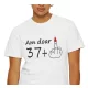 Tricou personalizat alb, unisex, varsta ta +, modal, diverse marimi