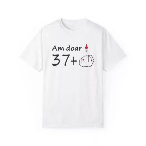 Tricou personalizat alb, unisex, varsta ta +, modal, diverse marimi