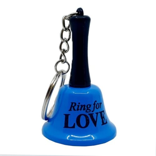 Breloc clopotel metalic, "Ring for love", albastru