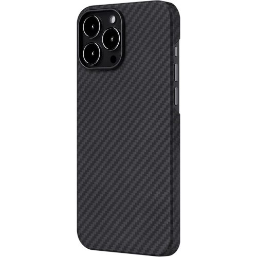 Husa Apple iPhone 13 Pro Carbon Case, TPU moale cu aspect carbon, neagra