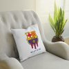 Perna decorativa personalizata, 40 x 40 cm, alba, mata, husa detasabila, model 5