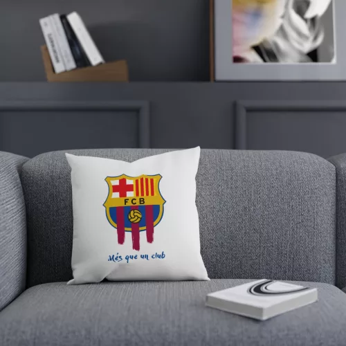 Perna decorativa personalizata, 40 x 40 cm, alba, mata, husa detasabila, model 5