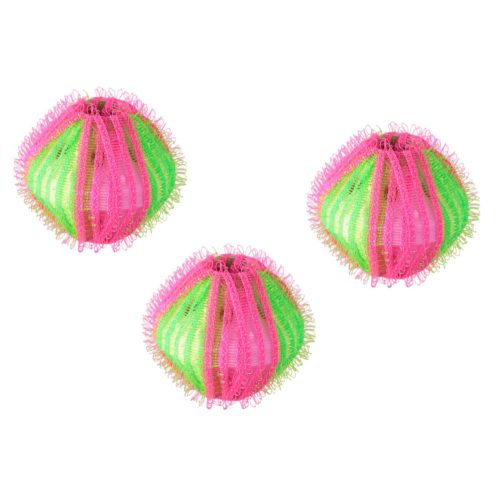 Set 3 bile pentru uscator si masina de spalat, indepartare scame si fire de par, roz/verde