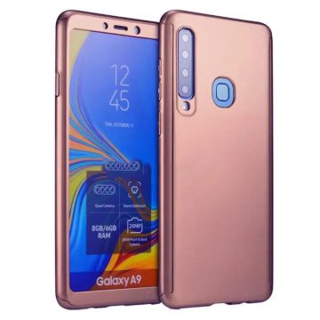   Husă Full Cover 360° pentru Samsung Galaxy A9 2018 (față + spate + sticlă), rose gold