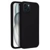 Husa Apple iPhone 15, Luxury Silicone, catifea in interior, neagra