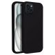 Husa Apple iPhone 15, Luxury Silicone, catifea in interior, neagra