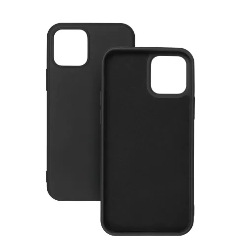 Husa Apple iPhone 15, Luxury Silicone, catifea in interior, neagra